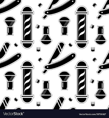 barber set seamless pattern