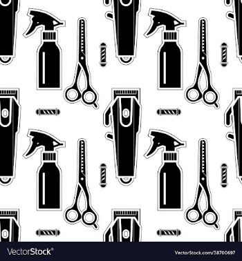 barber set seamless pattern