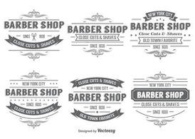 Barber Shop Insignia Label Vectors