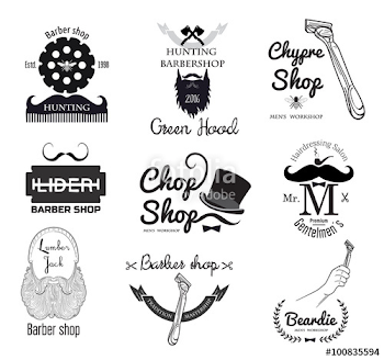 Barber shop logo badge design. Men's haircut logo. Straight razor ...