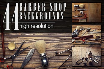 Barber shop wooden backgrounds JPG set