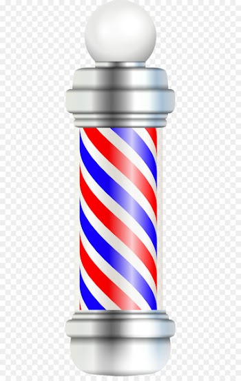 Barbers pole Barbershop Hairdresser - Color vector rotating column 