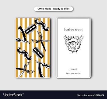 Barbershop business card vector image