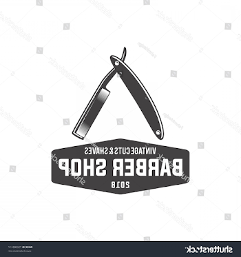 Barbershop Logo Straight Razor Vector Illustration | SOIDERGI