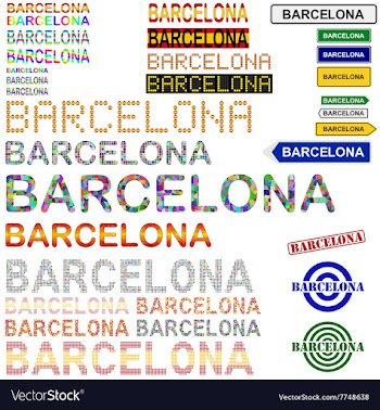 Barcelona text design set - Spanish version vector image