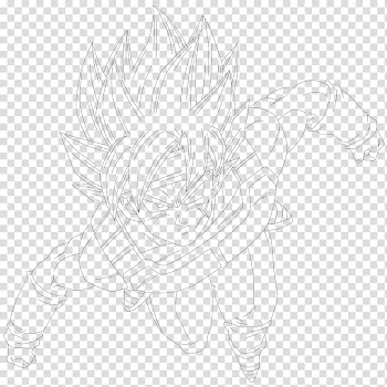 Bardock Super Saiyan LINE ART, Bardock sketch transparent background PNG clipart