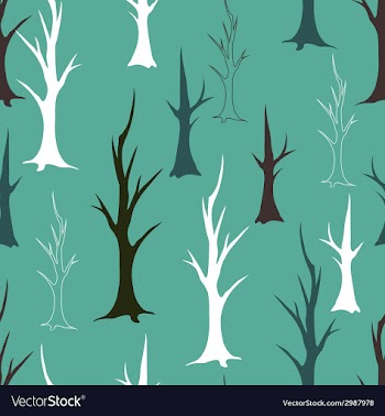 Bare autumn trees seamless pattern vector image