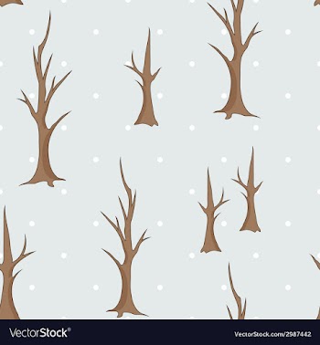 Bare winter trees seamless pattern vector image