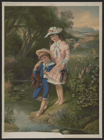 [Barefoot girl and boy by the water] | Free Photo - rawpixel