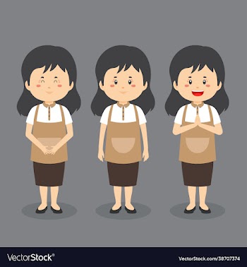 barista coffee character with various expression