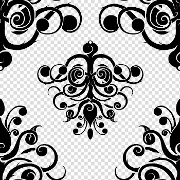 Baroque , black and white abstract painting transparent background PNG clipart