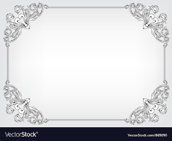 Baroque floral frame vector image