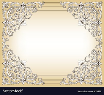 Baroque floral frame vector image