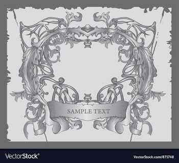 Baroque floral frame vector image