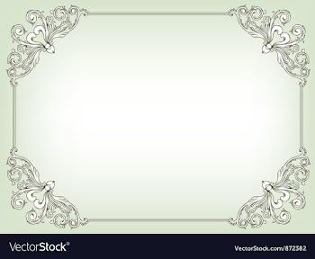 Baroque floral frame vector image