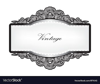Baroque floral frame vector image