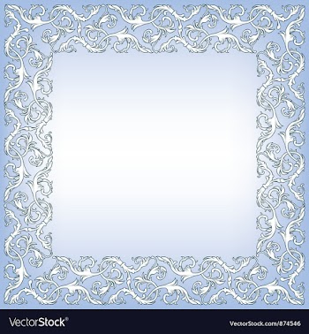 Baroque floral frame vector image