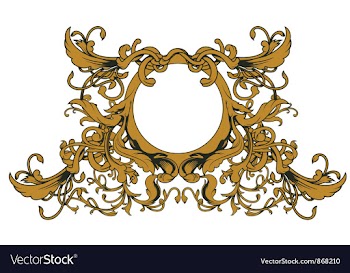 Baroque floral ornament vector image