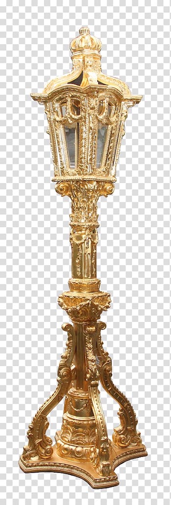 Baroque Light fixture Furniture Lamp Lantern, Lantern gold transparent background PNG clipart