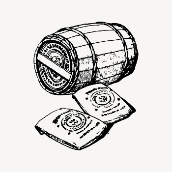 Barrel and Bags collage element, | Free Vector Illustration - rawpixel