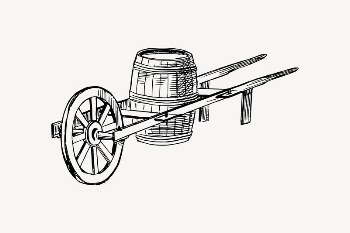 Barrel cart collage element, vintage | Free Vector Illustration - rawpixel