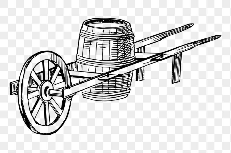 Barrel cart png sticker vintage | Free PNG - rawpixel