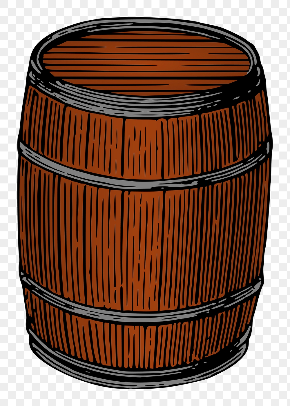 Barrel png sticker, vintage object | Free PNG - rawpixel