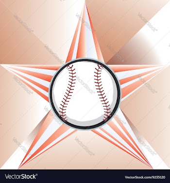 Baseball Ball on Background with Rays vector image