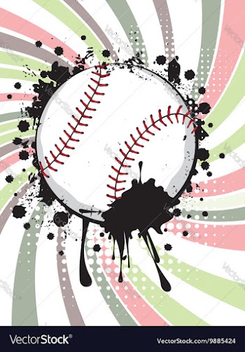 Baseball Ball on Background with Rays3 vector image