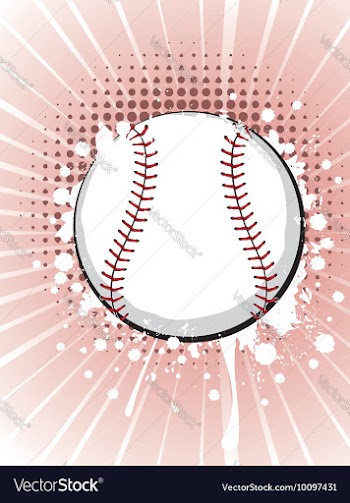 Baseball Ball on Background with Rays5 vector image