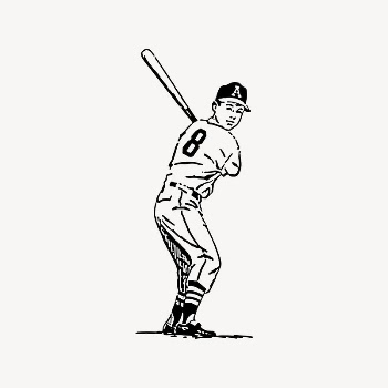 Baseball player collage element, vintage | Free Vector Illustration - rawpixel