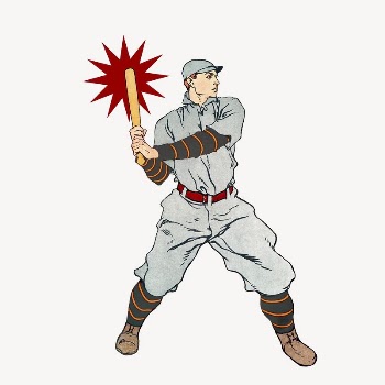 Baseball player drawing illustration, remixed | Free Photo Illustration - rawpixel