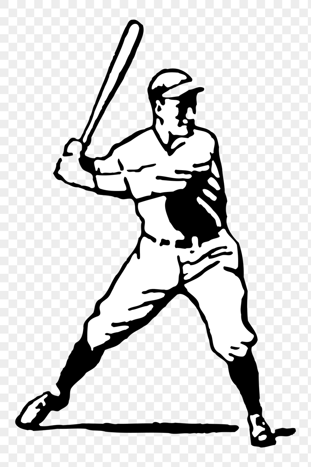 Baseball player png sticker, vintage | Free PNG - rawpixel