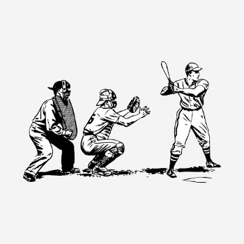 Baseball players drawing, sport vintage | Free Photo - rawpixel