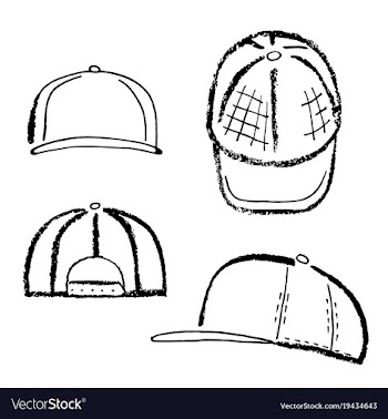 Baseball tennis rap cap outlined template vector image