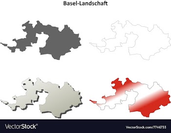Basel-Landschaft blank detailed outline map set vector image