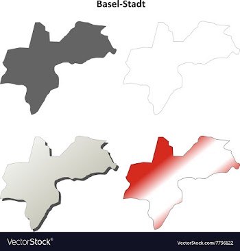 Basel-Stadt blank detailed outline map set vector image
