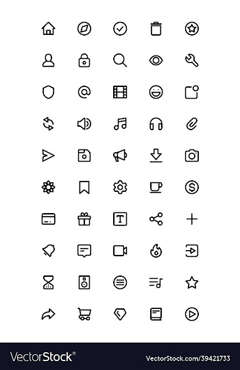 baseline icon set for web and mobile ui