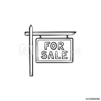 Basic for sale sign hand drawn outline doodle icon