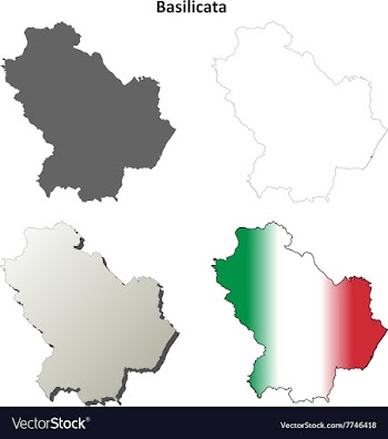 Basilicata blank detailed outline map set vector image