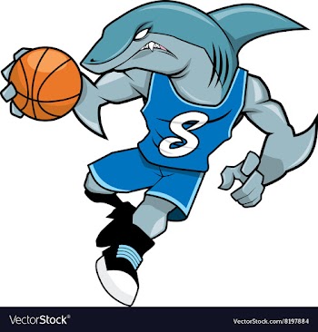 Basket Ball Mascot Blue Shark vector image
