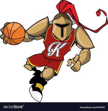 Basket Ball Mascot Golden Knight vector image