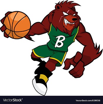 Basket Ball Mascot Red Bear vector image