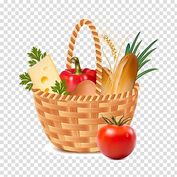 Basket Cartoon , basket of vegetables transparent background PNG clipart