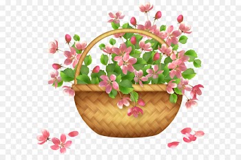 Basket Flower Clip art - Spring Flower Basket PNG Clipart 
