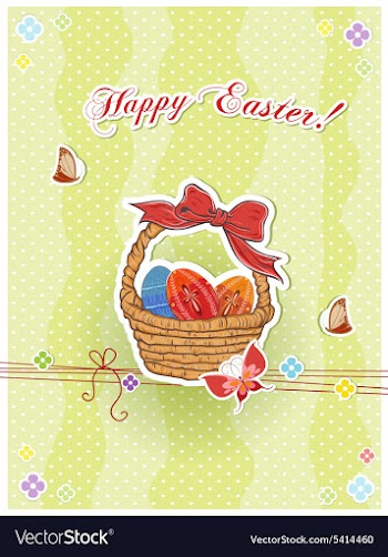 Basket of eggs vector image