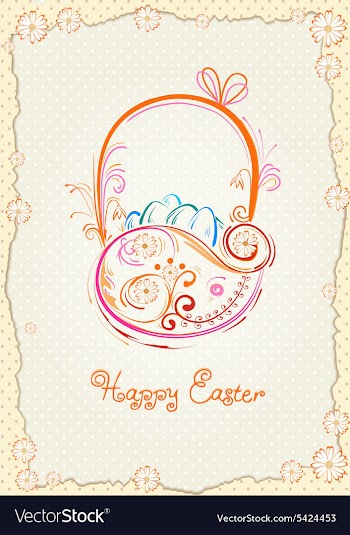 Basket of eggs vector image