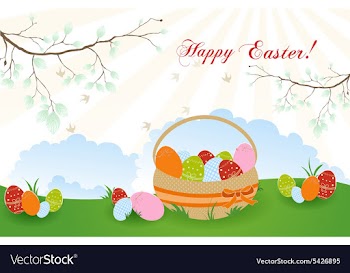 Basket of eggs vector image