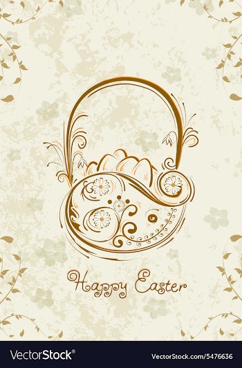 Basket of eggs vector image