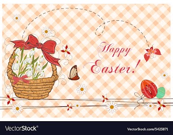Basket of flowers vector image
